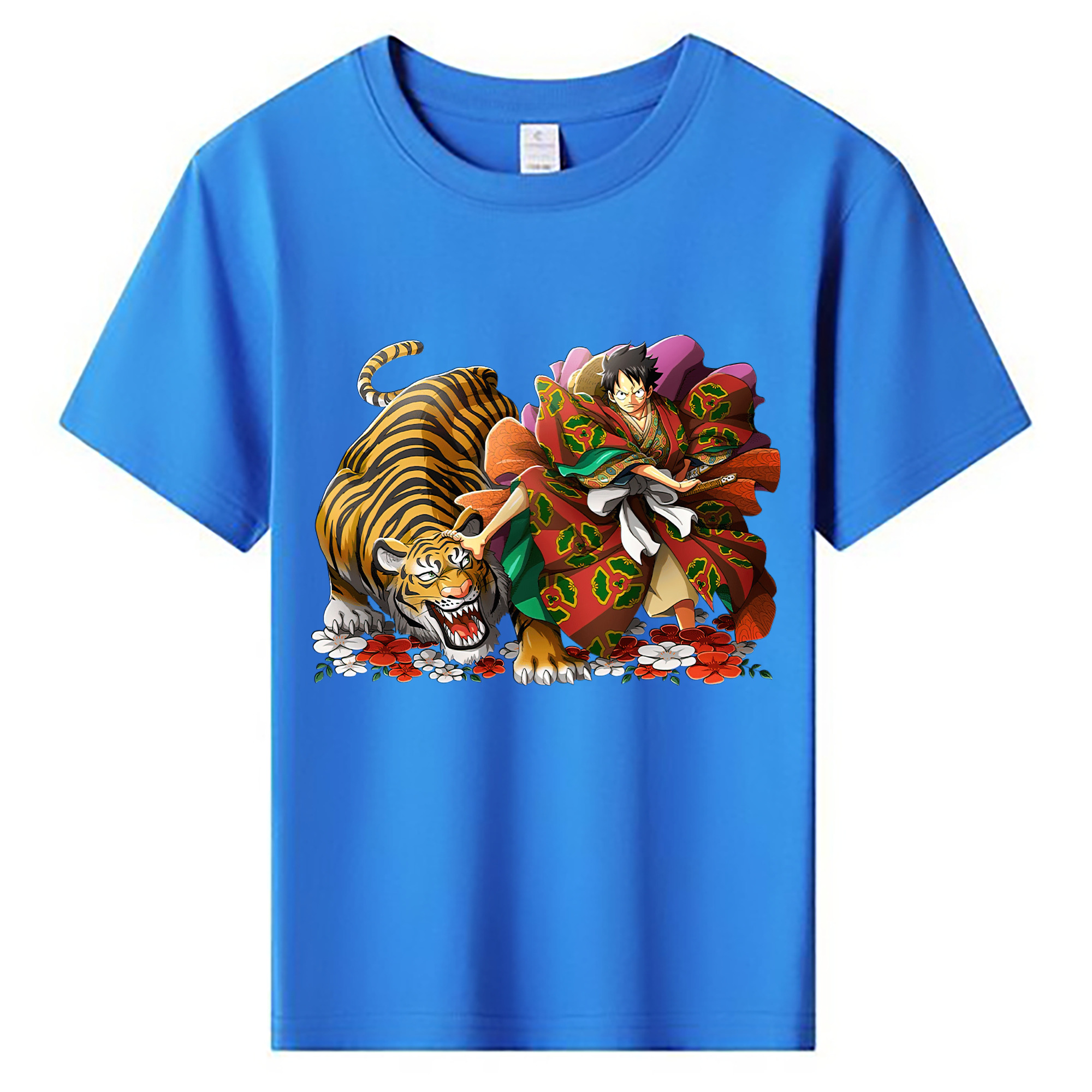 （画像用） ワンピース モンキー・D・ルフィ ONE PIECE Monkey D. Luffy 綿100％キッズTシャツ（フロントプリント）